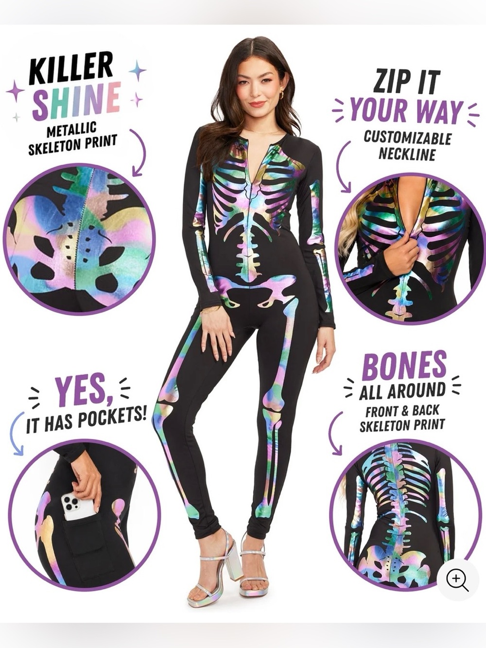Tipsy Elves Iridescent Skeleton Bodysuit Onsie
NWT
Ret $79.95. 2 Sizes - Picture 4 of 10